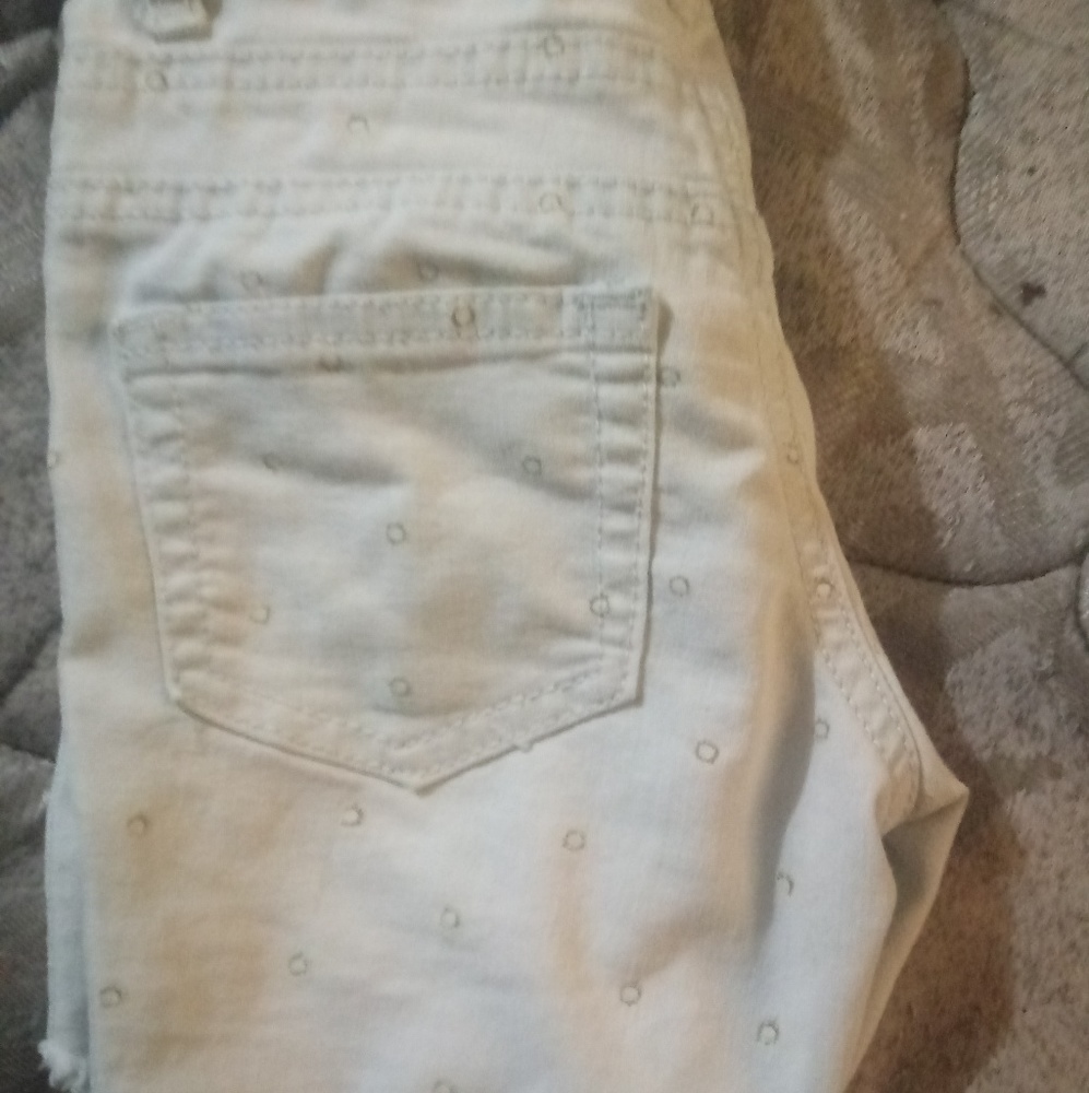 Cut off jean shorts.